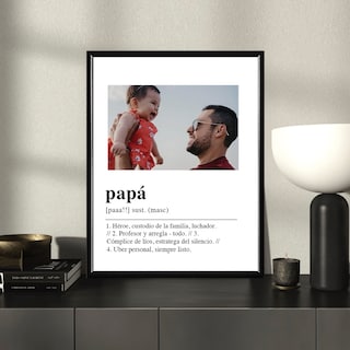 Foto 3 | Día Del Padre Definición Papá Cuadro Con Marco Madera Armazón Negro