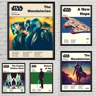 Foto 1 | Cuadros Películas Star Wars Retro Mandalorian Marco Madera
