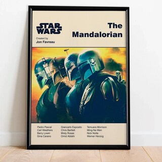 Foto 2 | Cuadros Películas Star Wars Retro Mandalorian Marco Madera