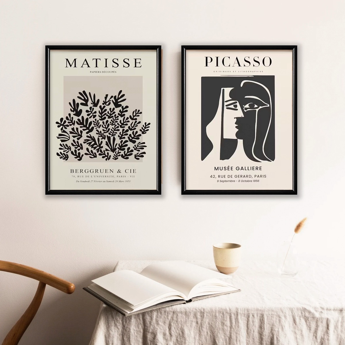 Set 2 Cuadros Matisse Y Picasso Arte Moderno Marco Madera