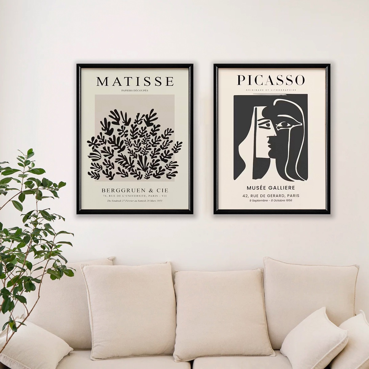 Foto 4 pulgar | Set 2 Cuadros Matisse Y Picasso Arte Moderno Marco Madera