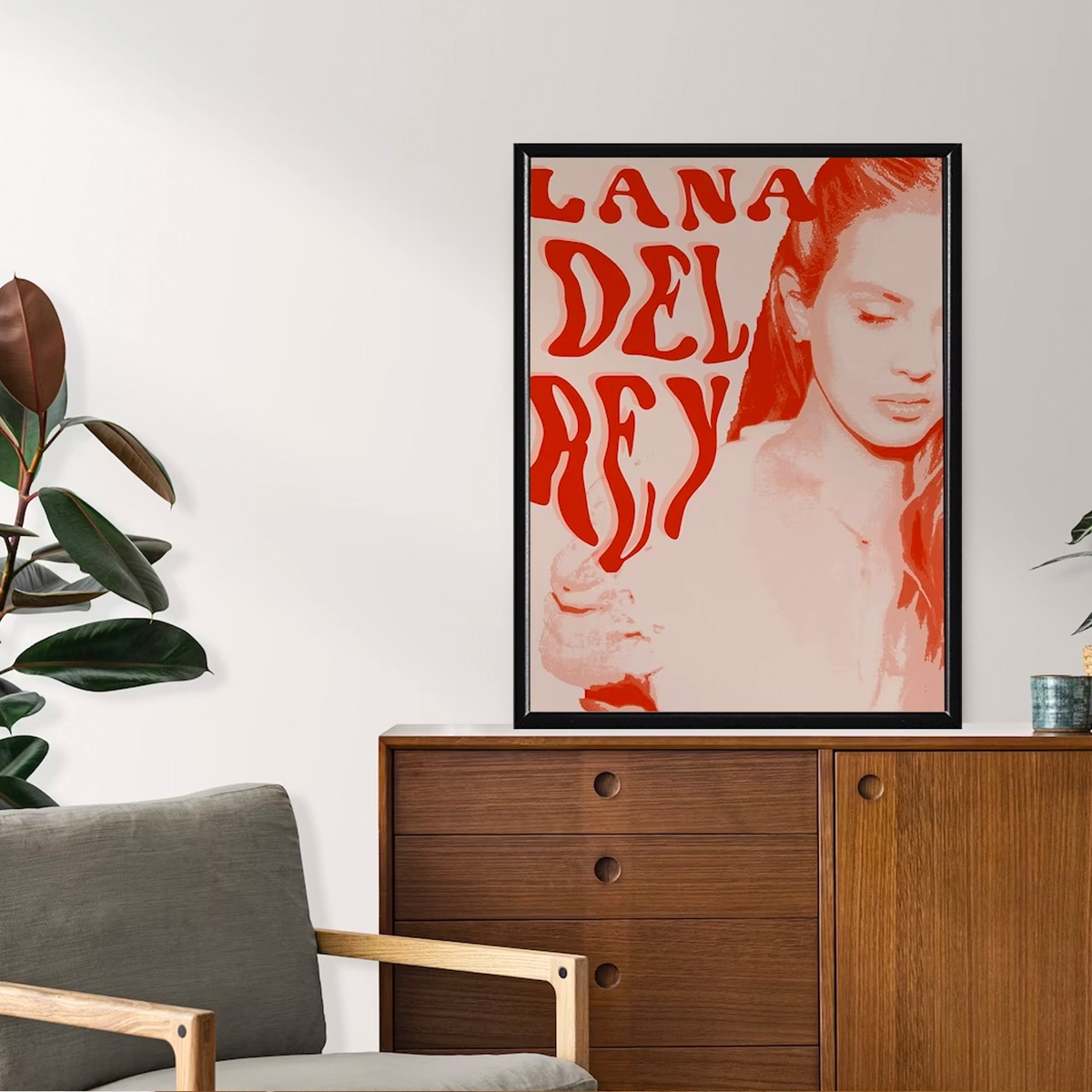 Foto 3 pulgar | Lana Del Rey Arte Aesthetic Cuadro Con Marco Madera Premium