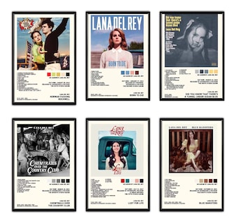 Foto 1 | Lana Del Rey Álbum Music Tracklist Cuadro Con Marco Madera