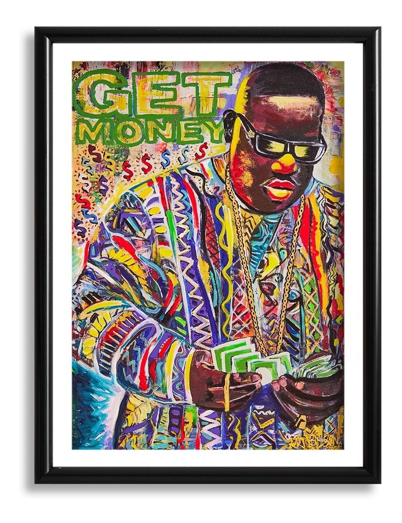 Foto 2 pulgar | Cuadro Decorativo Notorious Big Grafiti Get Money Oficina