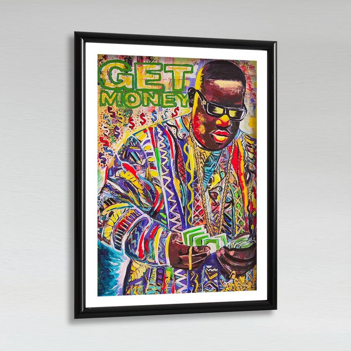 Foto 4 pulgar | Cuadro Decorativo Notorious Big Grafiti Get Money Oficina
