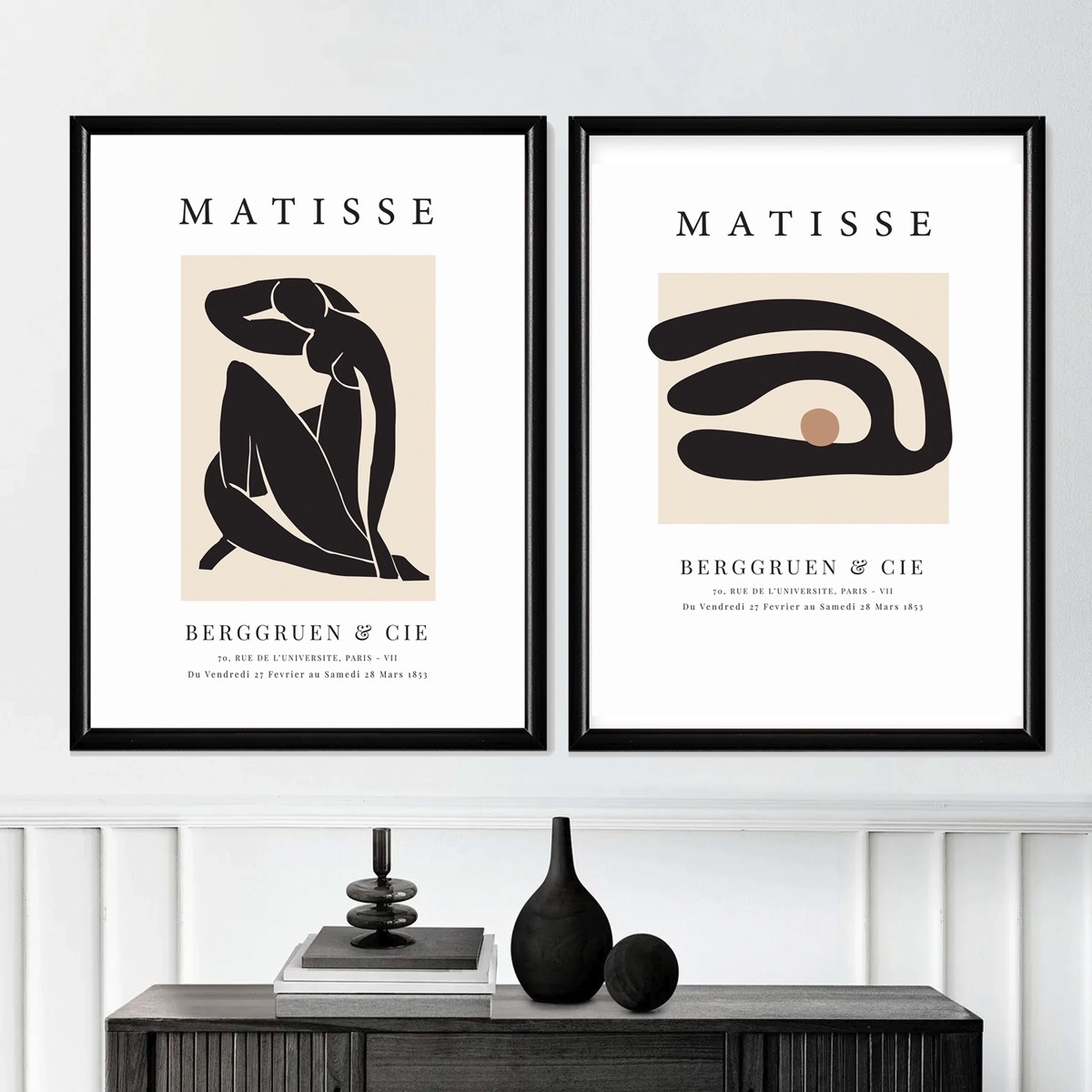Foto 2 | Set 2 Cuadros Matisse Black Minimalist Moderno Marco Madera