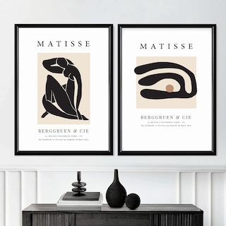 Foto 2 | Set 2 Cuadros Matisse Black Minimalist Moderno Marco Madera