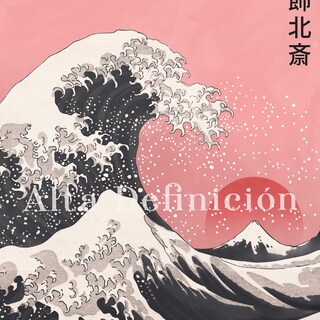 Foto 3 | Cuadro Arte Japones Hokusai La Gran Ola Con Marco Madera