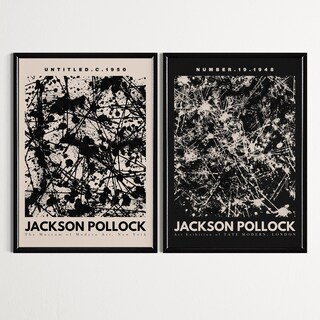 Foto 1 | Set Cuadros Jackson Pollock Abstracto Museum Marco Madera