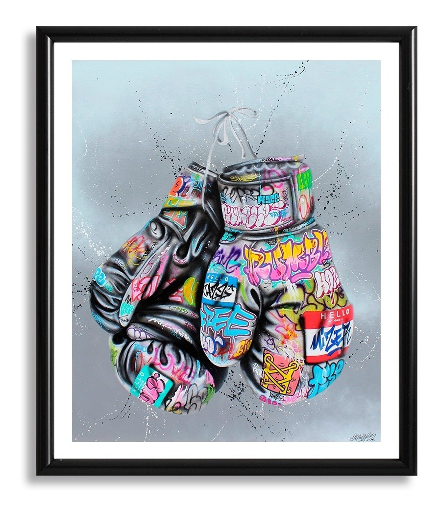 Foto 1 | Cuadro Decorativo Guantes De Box Grafiti Oficina Gimnasio