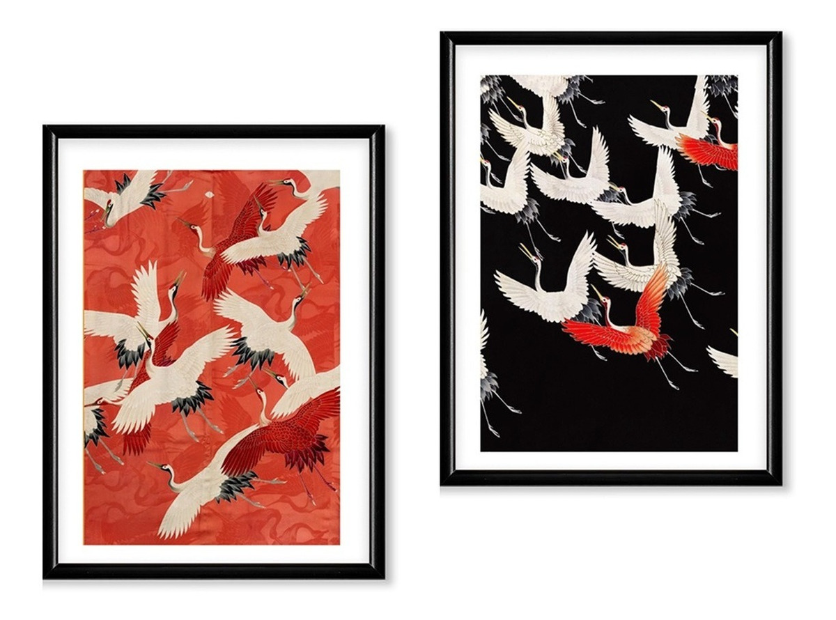 Foto 2 | Set Cuadros Con Marco Negro Arte Japón Kimono Decorativo Hd