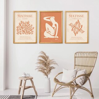 Foto 2 | Set 3 Cuadros Matisse Neutral Peach Moderno Marco Madera