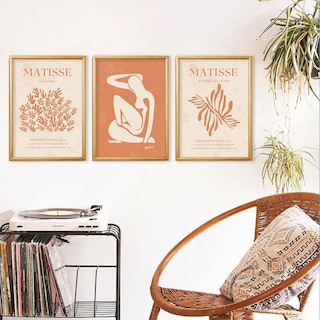 Foto 3 | Set 3 Cuadros Matisse Neutral Peach Moderno Marco Madera