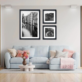 Foto 3 | Set 3 Cuadros Ámsterdam Elegante Blanco Y Negro Hermoso