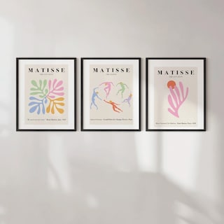 Foto 2 | Set 3 Cuadros Matisse Pastel Arte Abstracto Marco Madera