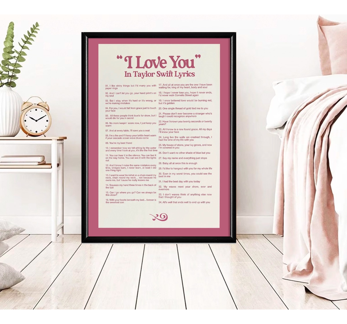Foto 3 pulgar | Taylor Swift Cuadro Poster Enmarcado I Loye You Madera