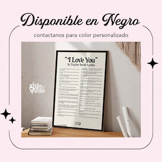 Foto 3 | Taylor Swift Cuadro Poster Enmarcado I Loye You Madera