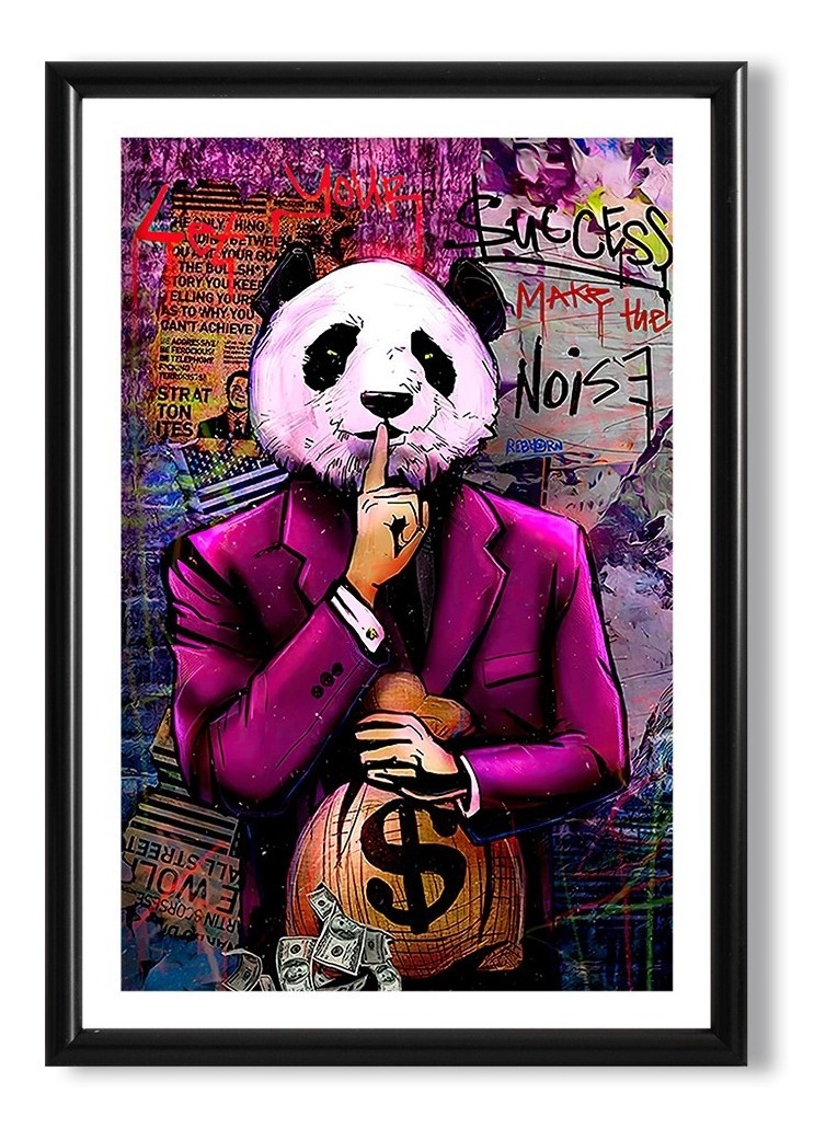Foto 2 pulgar | Cuadro Decorativo Panda Grafiti Dólar Moderno Sala Recamara