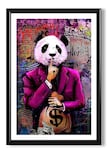 Cuadro Decorativo Panda Grafiti Dólar Moderno Sala Recamara