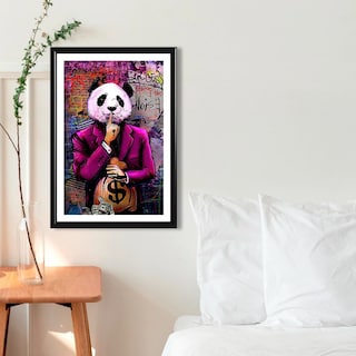 Foto 2 | Cuadro Decorativo Panda Grafiti Dólar Moderno Sala Recamara