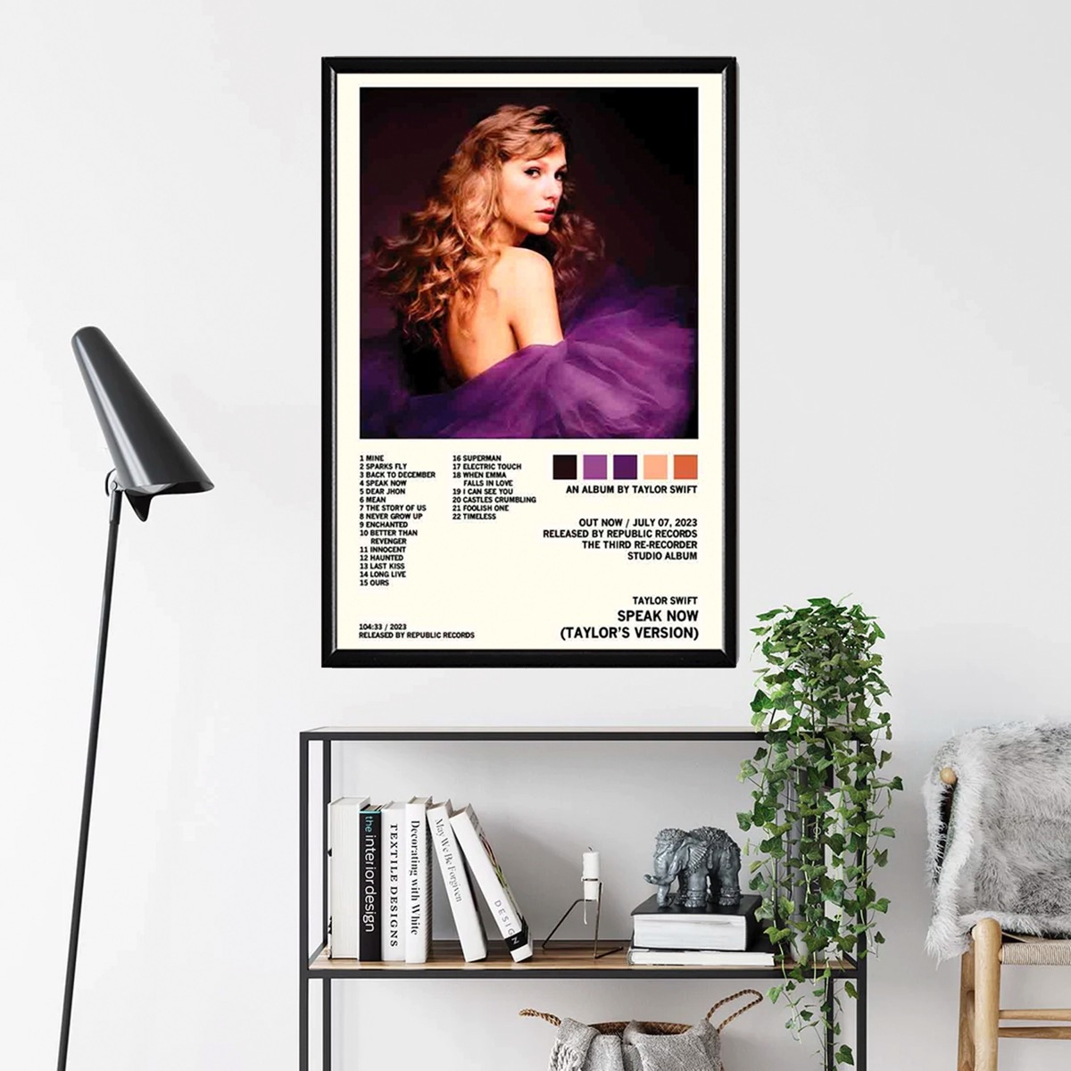Foto 3 pulgar | Taylor Swift Álbum Music Tracklist Cuadro Con Marco Madera