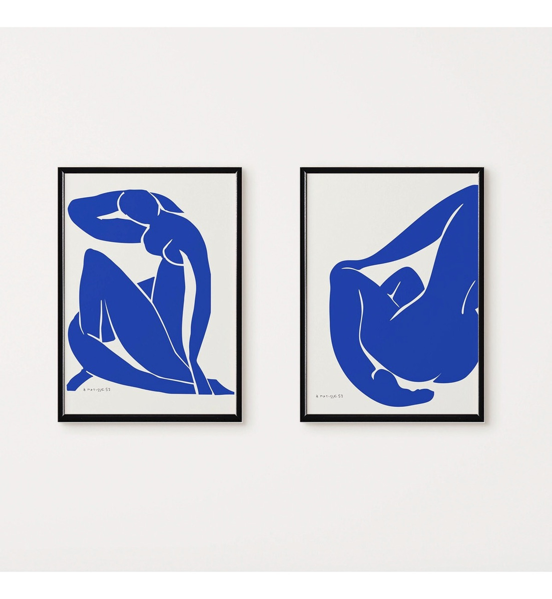 Set 2 Cuadros Matisse Desnudo Azul  Con Marcos De Madera