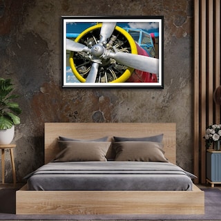 Foto 3 | Cuadro Decorativo Hélice Avión Con Marco Negro Moderno