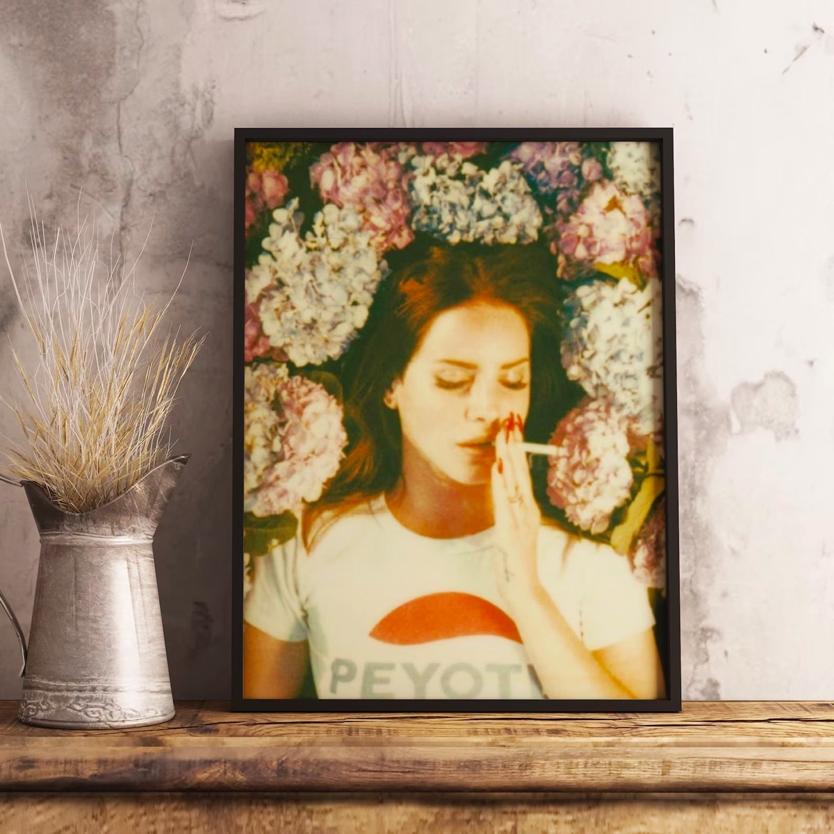 Foto 3 pulgar | Lana Del Rey Cuadro Poster Vintage Peyote Marco De Madera