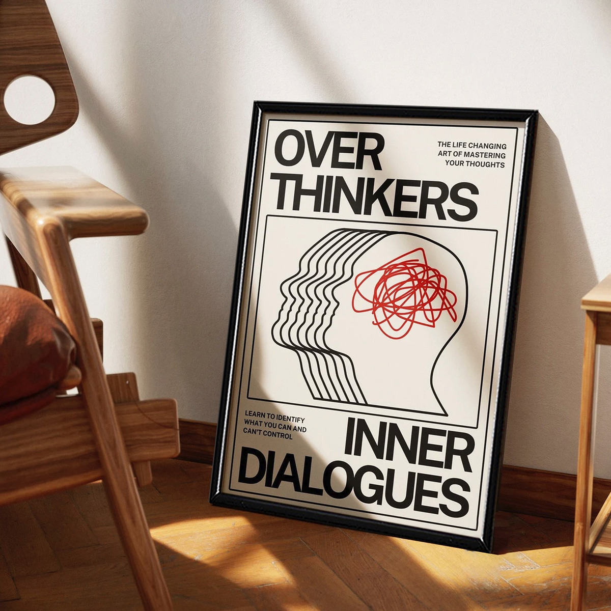 Cuadros Aesthetic Retro Salud Mental Over Thinkers 40x60 Cm