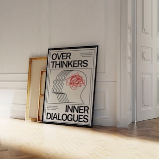 Foto 2 | Cuadros Aesthetic Retro Salud Mental Over Thinkers 40x60 Cm