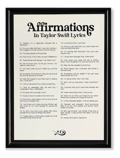 Foto 1 | Cuadro Taylor Swift Afirmaciones En Sus Letras Enmarcado