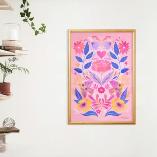 Foto 2 | Cuadro Rosa Bohemio Arte Popular Flores Colores Marco Madera