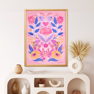 Foto 3 | Cuadro Rosa Bohemio Arte Popular Flores Colores Marco Madera