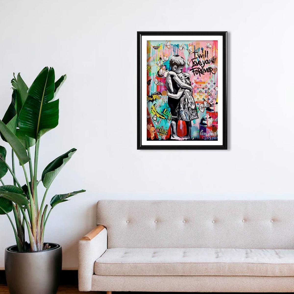 Foto 4 pulgar | Cuadro Decorativo Niños Grafiti Moderno Elegante Sala Recama