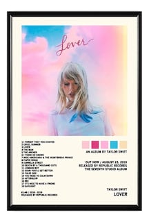 Foto 1 | Taylor Swift Álbum Music Tracklist Cuadro Con Marco Madera