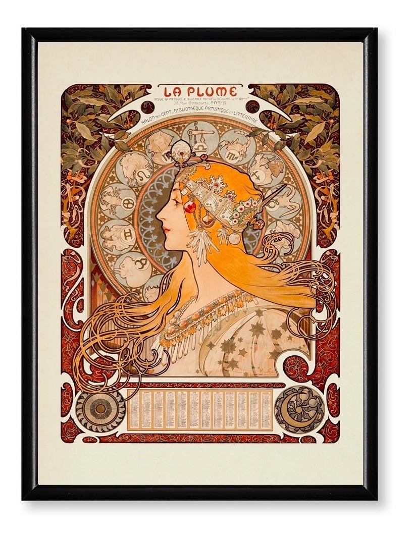 Cuadros Marco Madera Posters Art Nouveau Vintage Mujeres
