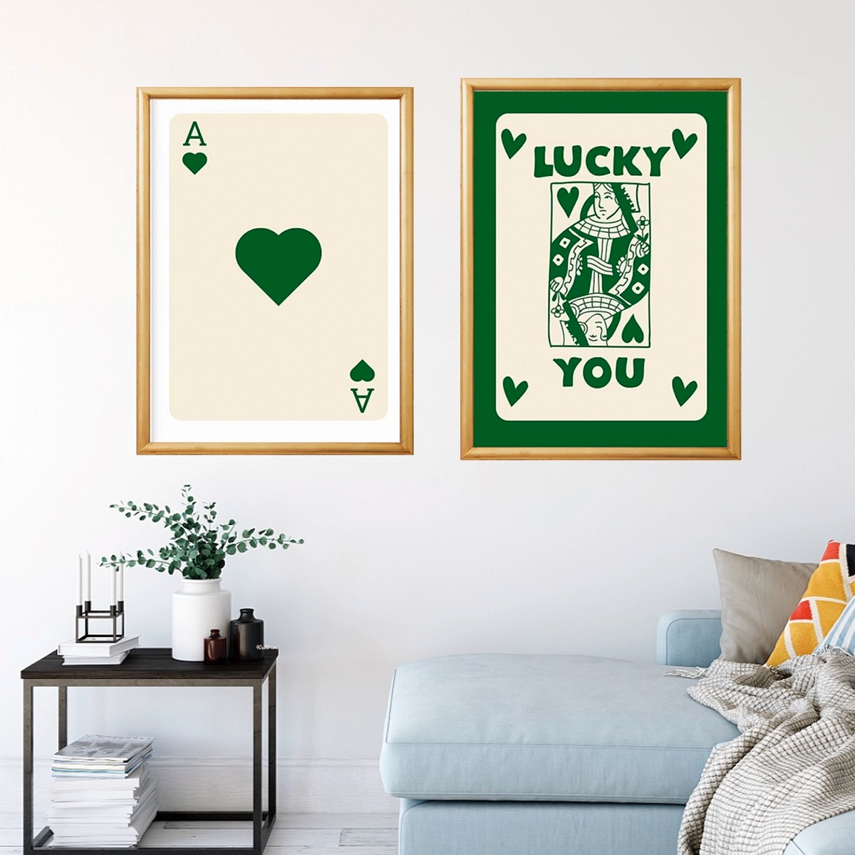 Set Cuadros Modernos Trendy Retro Lucky You Marco Madera