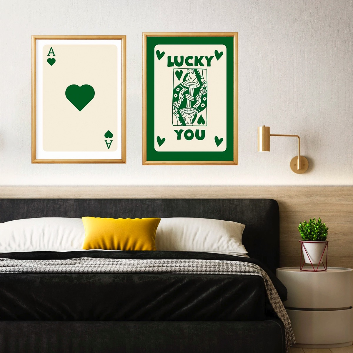 Foto 2 | Set Cuadros Modernos Trendy Retro Lucky You Marco Madera