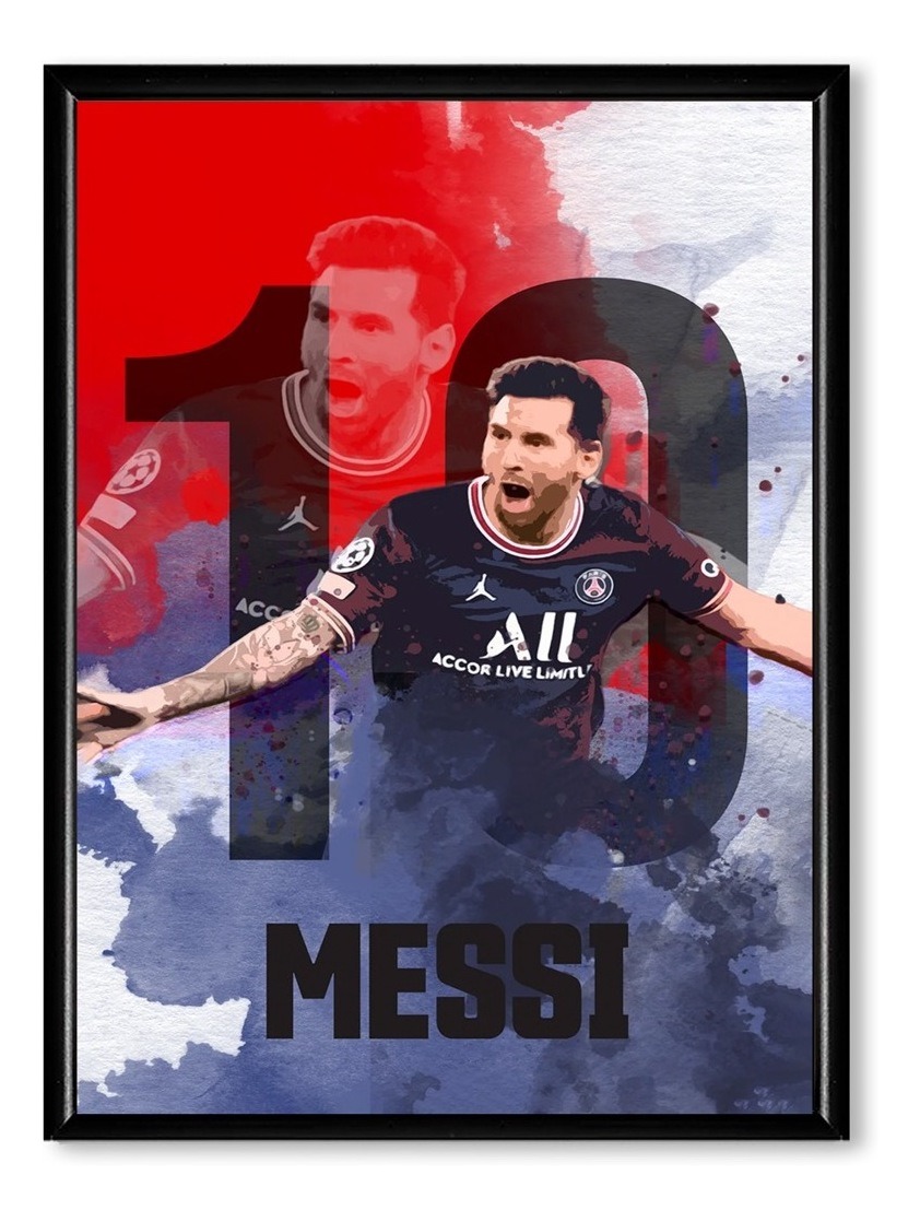 Foto 2 pulgar | Messi Ronaldo Neymar Y Más Jugadores  Fútbol Cuadros C/marco