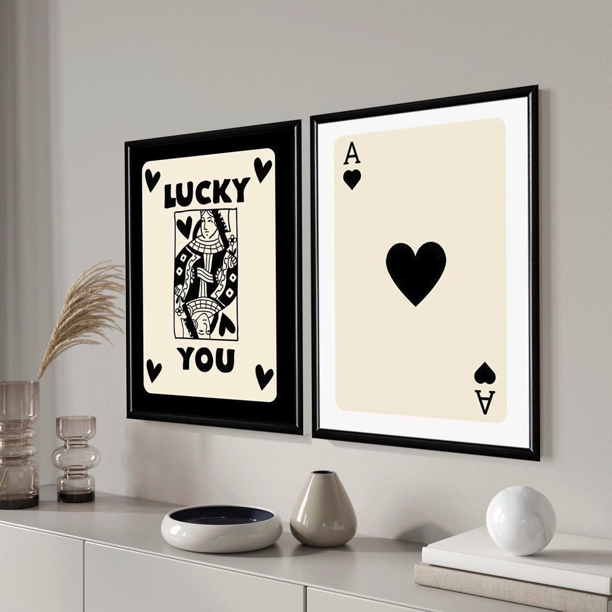 Foto 1 | Set Cuadros Modernos Trendy Retro Lucky You Marco Madera