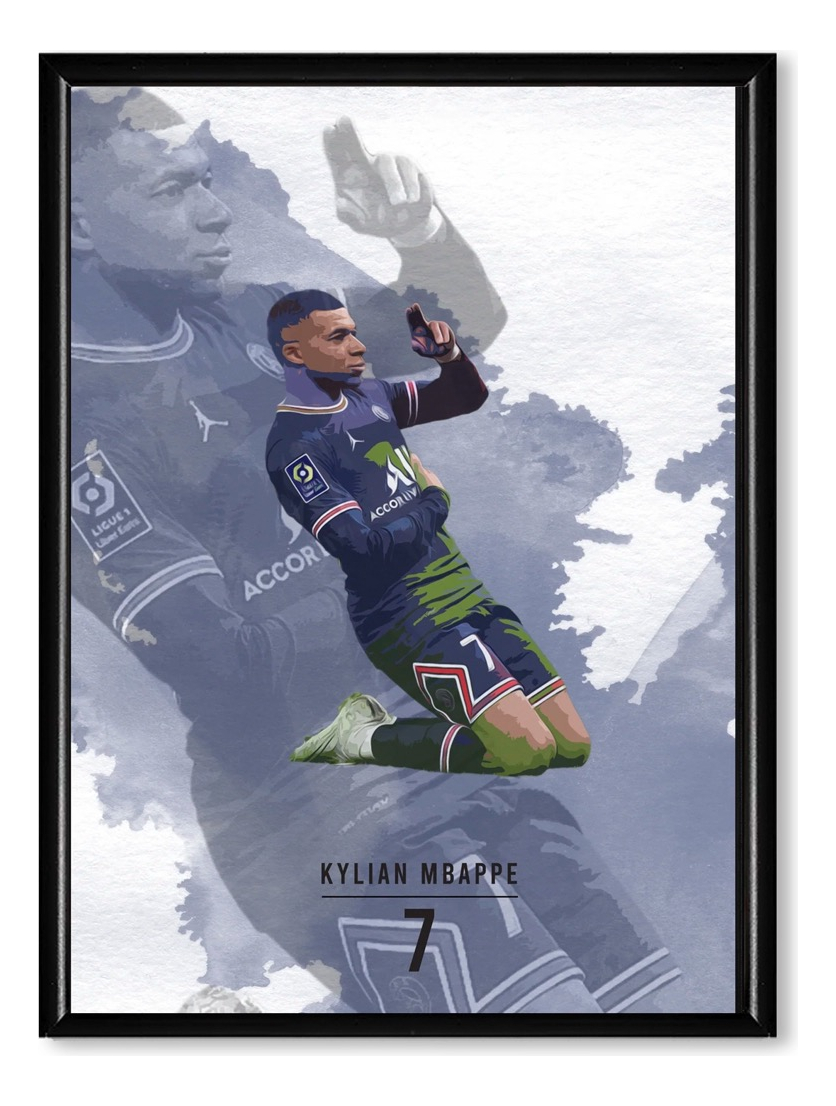 Foto 2 pulgar | Messi Ronaldo Neymar Y Más Jugadores  Fútbol Cuadros C/marco