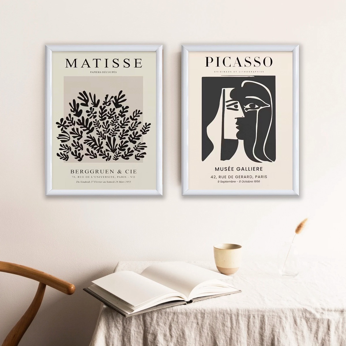 Set 2 Cuadros Matisse Y Picasso Arte Moderno Marco Madera