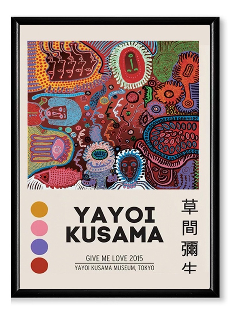 Cuadros Yayoi Kusama Arte Abstracto Moderno Japones C/marco