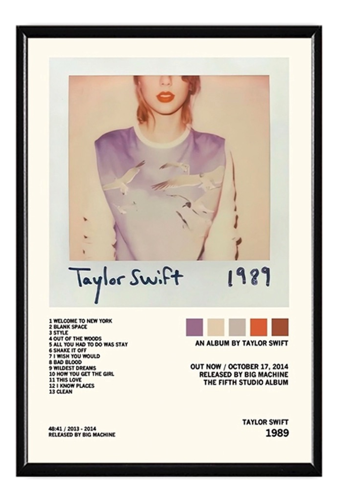 Foto 1 | Taylor Swift Álbum Music Tracklist Cuadro Con Marco Madera