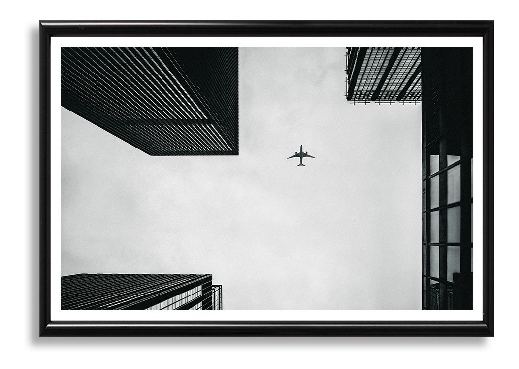 Cuadro Avión Minimalista Arquitectura Blanco Y Negro Elegant
