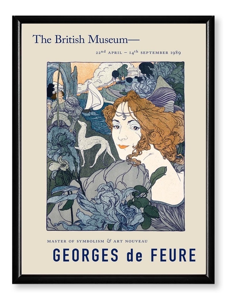Cuadros Marco Madera Posters Art Nouveau Vintage Mujeres