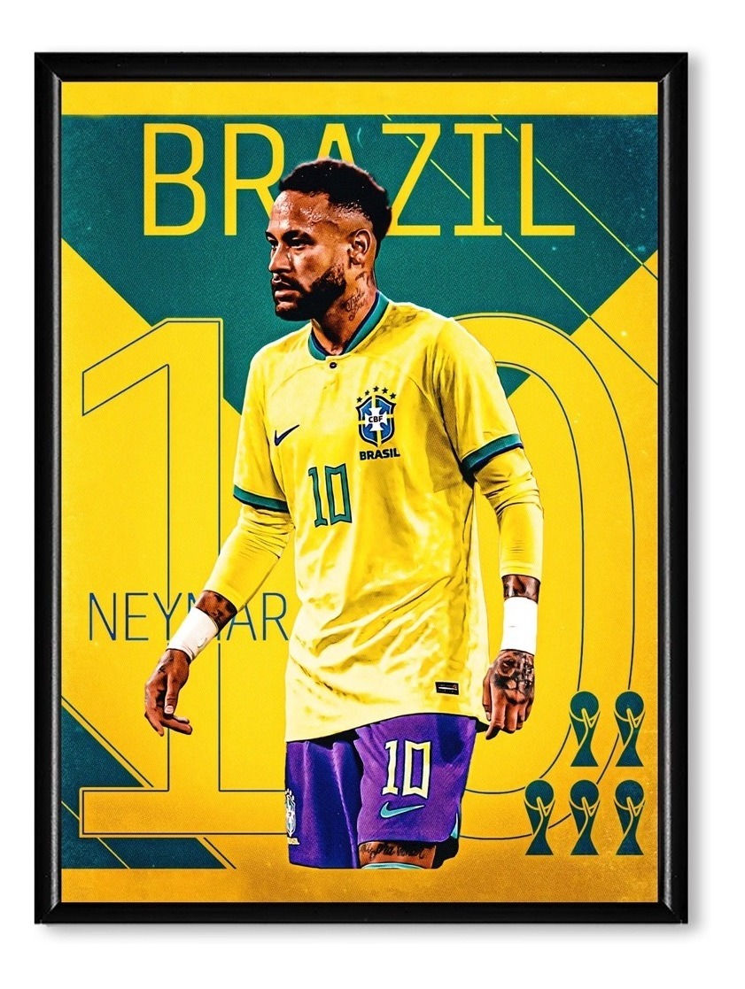 Messi Ronaldo Neymar Y Más Jugadores  Fútbol Cuadros C/marco