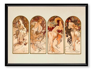 Foto 1 | Cuadros Marco Madera Posters Art Nouveau Vintage Mujeres