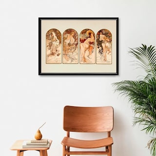 Foto 2 | Cuadros Marco Madera Posters Art Nouveau Vintage Mujeres
