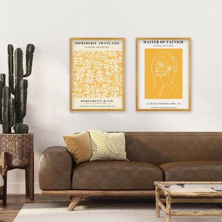 Foto 1 | Set 2 Cuadros Matisse Amarillo Arte Moderno Marco Madera